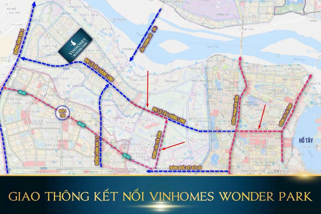 Vị trí vinhomes wonder park đan phượng