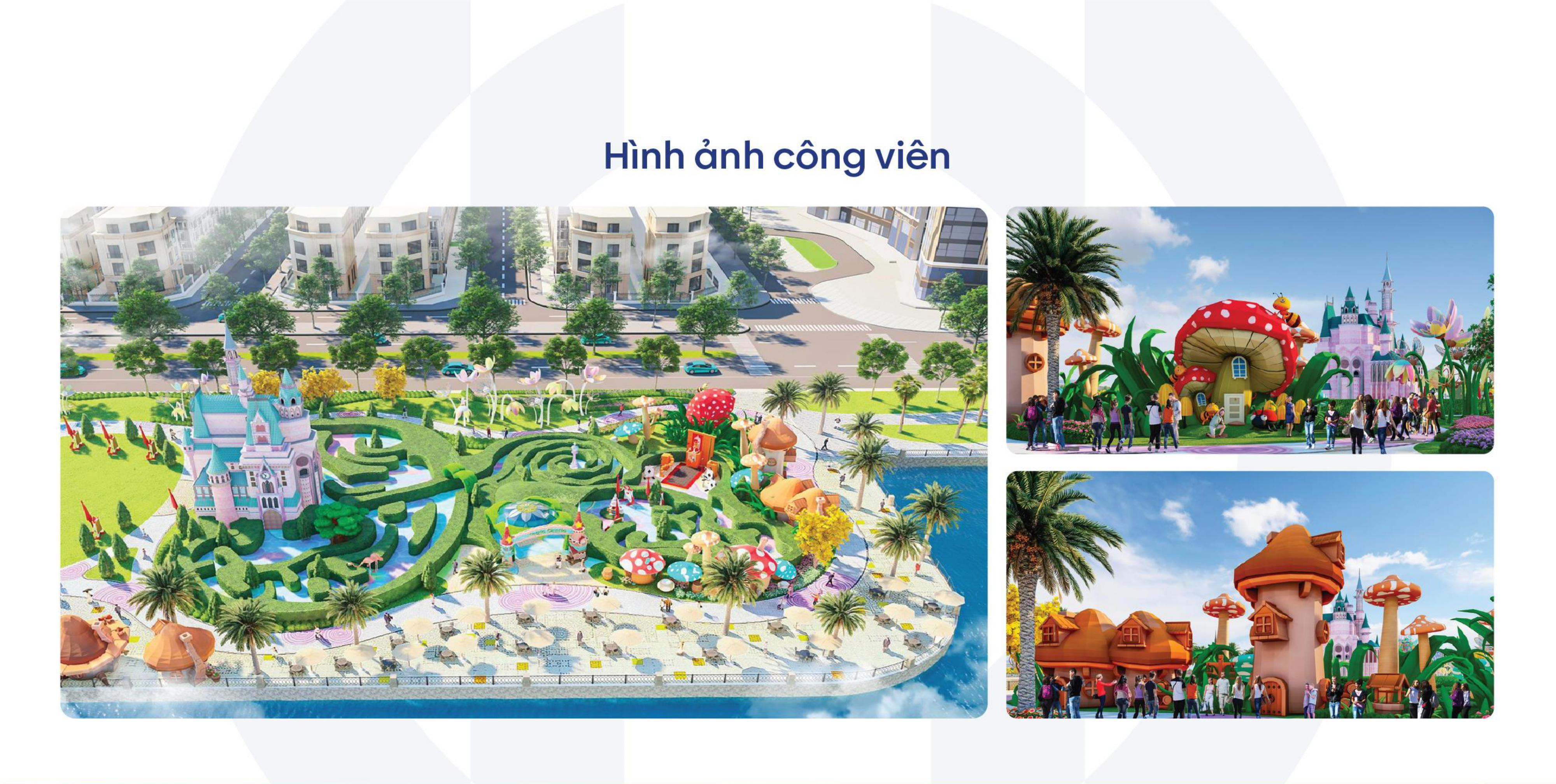 Công viên trung tâm tạo điểm nhấn vô cùng mạnh mẽ cho tổng thể dự án