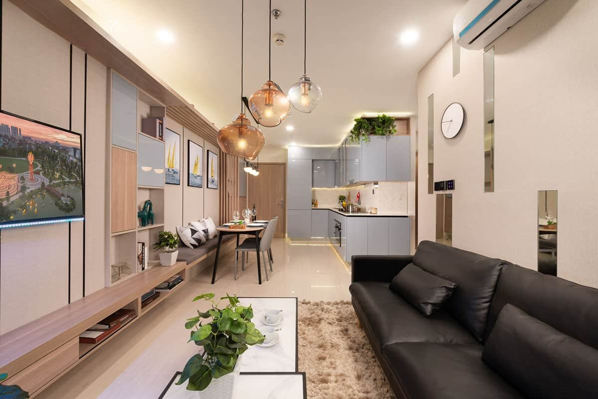 Điều đặc biệt ở căn Studio Vinhomes Cổ Loa là không có vách ngăn giữa các phòng